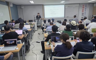 지역의 고민을 기회로 만드는 ‘고기연구소’의 이성욱 이사장이 AI 영상 제작에 대해 설명하고 있다.